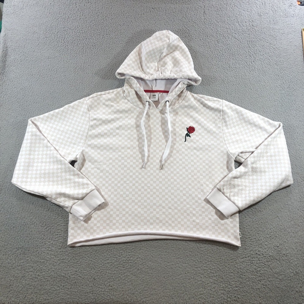 vans Leila Pullover Hoodie Women's XL Cream Cropped